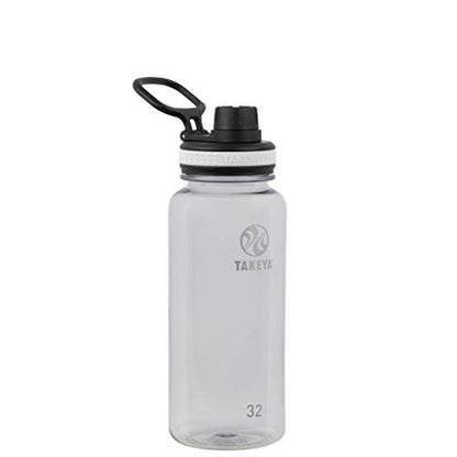 Takeya Tritan Sport Water Bottle with Spout Lid - BPA-Free & Dishwasher-Safe Water Bottle - Reusable Bottle with Lid Handle - Simple Leak-Proof Water Bottle - 32 oz, Clear - color: Clear, size: 32 Ounces