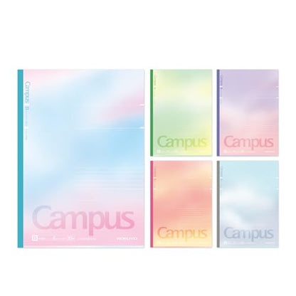 KOKUYO Composition Notebooks, 5 Pack Campus Semi-B5 Lined Notebook for School with 7mm Dot Ruled, 30 Sheets, Pastel Positive & Relax, Journal Notebook for Women Work Study Note Taking (NO-3CATN-L41X5) - color: Pastel Positive & Relax