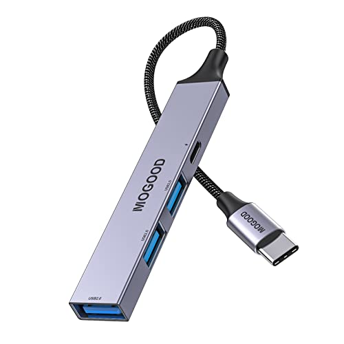 MOGOOD USB C to USB Hub with 60W PD USB C Multiport Adapter | USB C Splitter for Laptop Compatible with Mac Pro,iMac,iPad Pro,Chromebook,Dell XPS,Samsung,and More Type C Devices - color: Grey