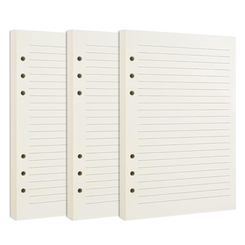 DUROTAN 3-Pack A5 Lined Refills Paper | for DND Journal Notebook Dungeons and Dragons/D&D Diary Men and Women - color: White lined