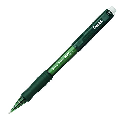 Pentel Twist Erase EXPRESS Automatic Pencil, 0.5mm Lead Size, Green Barrel, Box of 12 (QE415D) - color: Green, size: 12 Count (Pack of 1)