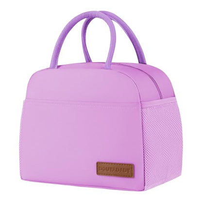 douyadady Lunch Bag&Box Women/Men Insulated&Reusable | Spacious Lightweight Waterproof Sturdy Durable Great Value For Office Work School Picnic Travel - color: Purple