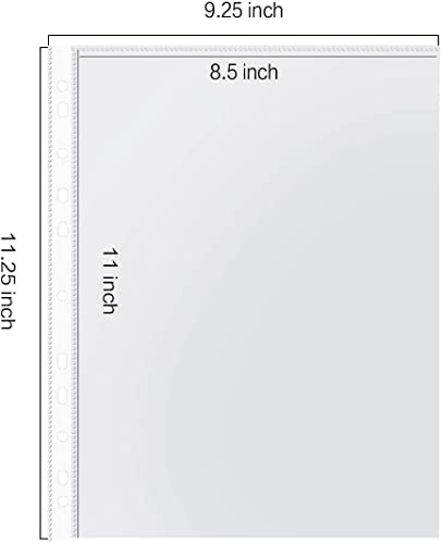 Heavy Duty Sheet Protectors for 3 Ring Binder, 100 Count Clear Page Protectors, Top Loading Plastic Sleeves 8.5 x 11 inch - size: Heavy Duty, 100 Count