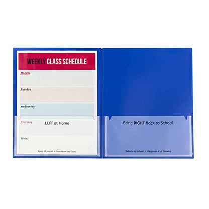 C-Line Classroom Connector School-to-Home Folders, Blue, 25 per Box (32005) (Pack of 6) - size: Box of 25 (Pack of 6)