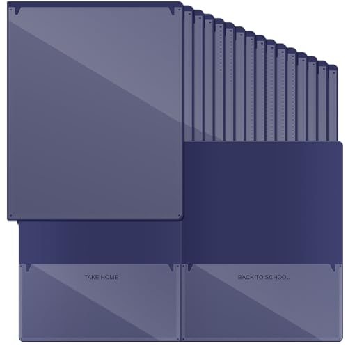 Henoyso 72 Pcs Plastic Take Home Folders with 2 Pockets Parent Teacher Classroom Communication Homework Folder for Students Parent Teacher Connect (Navy Blue) - color: Navy Blue