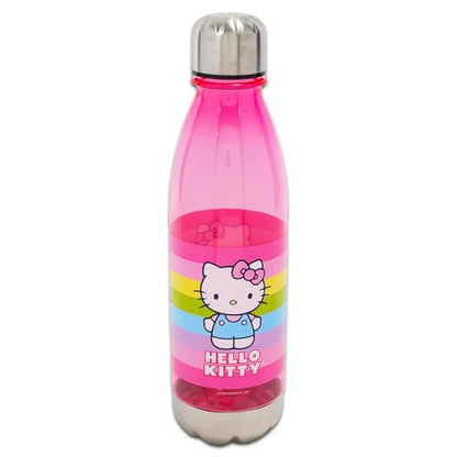 Hello Kitty Water Bottle - Bundle with Reusable Water Bottle for Home, School, and Sports Plus Stickers, More | Hello Kitty Water Bottle with Lid