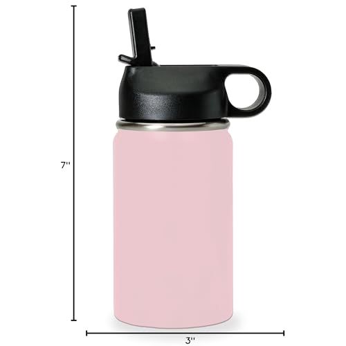 LaserGram Personalized Water Bottle, Grad Cap Class of 2023, 2024, 2025, 2026, 2027, Stainless Steel Double Wall Vacuum Insulated with Flip Top Straw, Custom Engraved Gift (12oz / 335ml Pink) - color: Pink, size: 12 Ounces