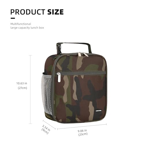 Lovoeo Lunch box Lunch bag for men women Insulated Lunchbox Lunch bags for Work Picnic Travel (Green camo) - color: Green camo