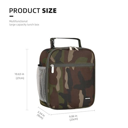 Lovoeo Lunch box Lunch bag for men women Insulated Lunchbox Lunch bags for Work Picnic Travel (Green camo) - color: Green camo