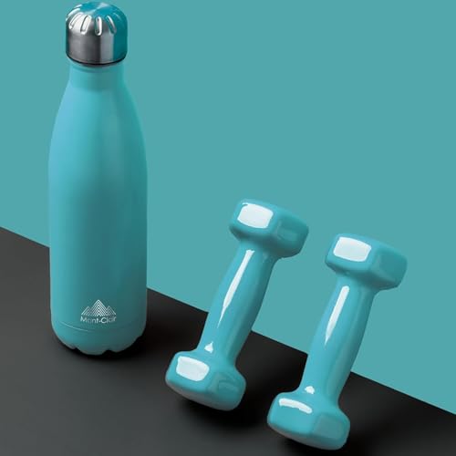 Mont-Clair Stainless Steel Water Bottle, Vacuum insulated - BPA Free, 12h Hot & 24h Cold Drinks, Metal Water Bottle 17 oz Leakproof, Ideal for Adult, Kids, Running - Light Blue - color: Light Blue, style: 17 Ounces