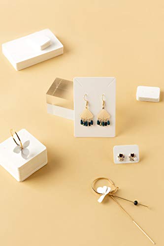 Calculs Jewelry Display Cards, 300-Piece White Cardstock Set | Three card sizes, 100 pieces per size, blank white cardstock for earrings, necklaces and bracelets