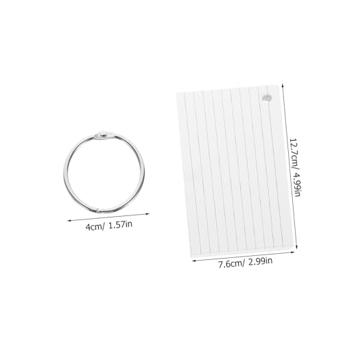 Veemoon Flash Cards Set with Binder Rings Pre-Hole Punched Blank Index Cards for Studying Office and Classroom Use 100 Pack for Learning and Note Taking