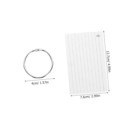 Veemoon Flash Cards Set with Binder Rings Pre-Hole Punched Blank Index Cards for Studying Office and Classroom Use 100 Pack for Learning and Note Taking