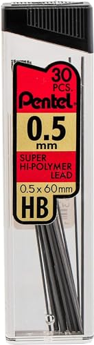 Pentel 슈퍼 하이 폴리머 리드 리필 밸류 팩 (C257BPHB6), 오리지널 버전, 0.5/0.7mm - 2개 팩 - size: 6 Count (Pack of 2)