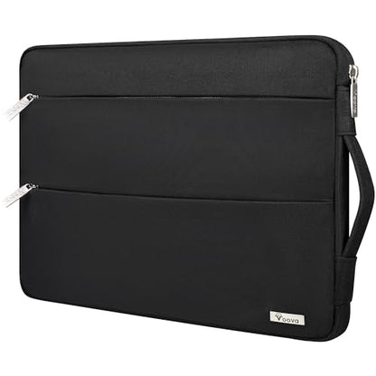 Voova 14 15 Inch Laptop Sleeve Case, Waterproof Computer Bag Cover Compatible with MacBook Air 15 M2/M3/M4 2022-2025, MacBook Pro 15, Hp chromebook 14, 14-15” Dell Lenovo Acer Asus, Black - color: Black, size: 14-15 Inch