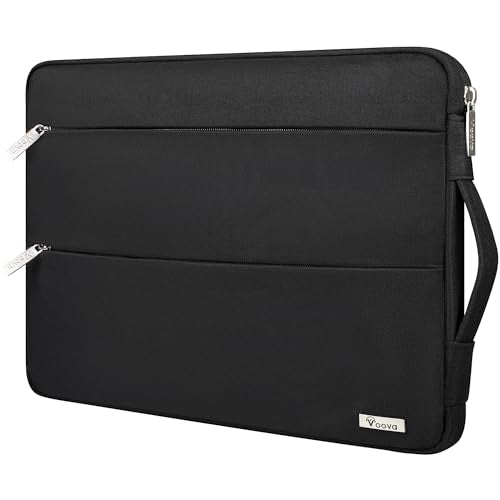 Voova 14 15 Inch Laptop Sleeve Case, Waterproof Computer Bag Cover Compatible with MacBook Air 15 M2/M3/M4 2022-2025, MacBook Pro 15, Hp chromebook 14, 14-15” Dell Lenovo Acer Asus, Black - color: Black, size: 14-15 Inch