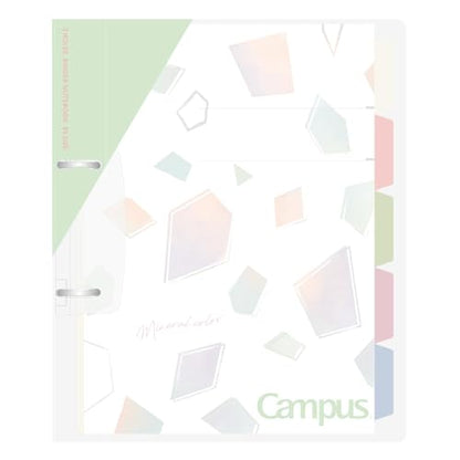 Kokuyo Campus Refillable Notebook, B5 Slim 2 Ring Binder Notebook with 5 Subject Dividers, 100 Sheets Capacity. Suitable for 26 Holes Loose Leaf Paper, Mineral Pistachio Green (Le-PP358-L4LG) - color: Pistachio Green, size: B5