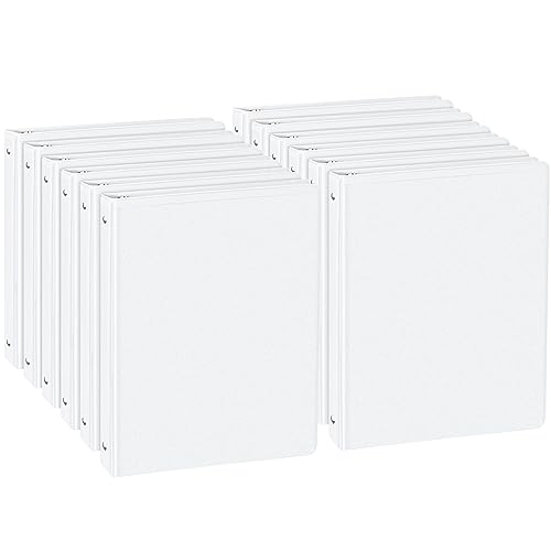 CIXILDTS 0.5-inch Round Ring Binder, Durable 1/2" 3 Ring Binder Fit Letter Size Paper, Presentation View Binders, White,12-Pack - color: White, size: 0.5", style: 12-Pack