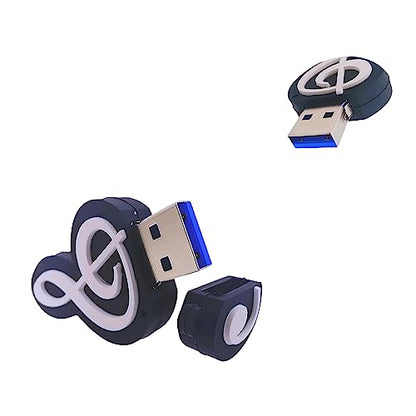 128GB USB 3.0 Flash Drive Novelty Cartoon Musicnote High Transfer Speed Pendrive Memory Stick - color: Music