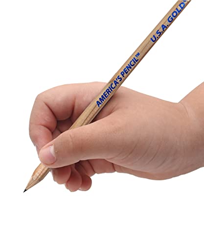 RoseArt U.S.A. Gold Pre-Sharpened American Wood Cased #2 HB Natural Pencils, 48 Pack - color: Natural, size: 1 Count (Pack of 48)