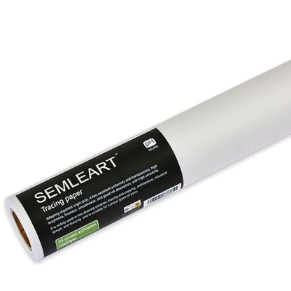 SEMLEART Artit's Tracing Paper roll,32lb/50gsm,34 inch x 25 Yard,Translucent Tracing Paper for Pencil, Marker and Ink - Trace Images, Sketching,Drawing - size: 34in×25yd