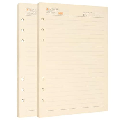 A5 College Ruled 6 Hole Cornell Refill Paper 160 Sheets 320 Pages | Thick horizontal lined paper, no ink bleed through, designed for Cornell note taking system - style: Ruled Lined Paper