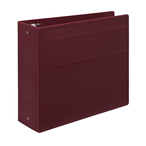 Carstens 4-Inch Heavy Duty 3-Ring Binder - Side Opening, Wine, Durable Plastic, Precision No-Gap Rings, Waterproof Cover, No Pockets, Holds 600 US Letter Sheets, BPA-Free, Made in USA (1843-3R) - color: Burgundy, size: Individual