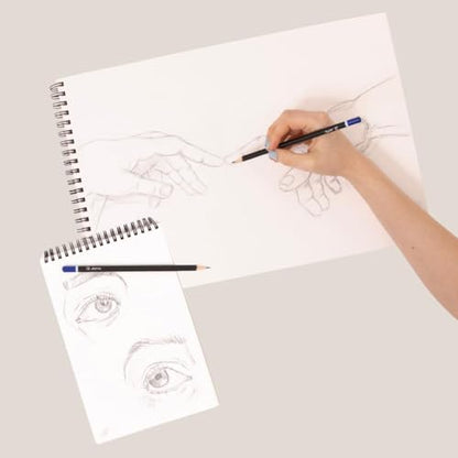 Hartem - A3 Sketch Book, Top Spiral Bound Sketch Pad, 100 Sheets, 60lb/90gsm Acid-Free Drawing Paper, Art Suppiles for Kids & Adults, Beginners & Professional Artists - size: A3 (11.7 × 16.5 in)