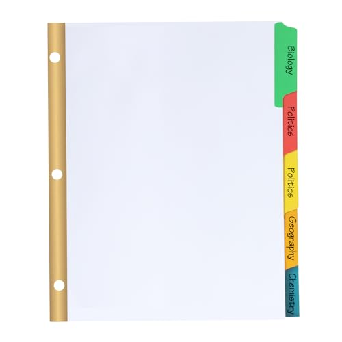 Binder Divider, PANDRI 120 Pack Binder Index Dividers with 5 Tabs,Letter Size Paper Binder Divider for School Office Home Business,White