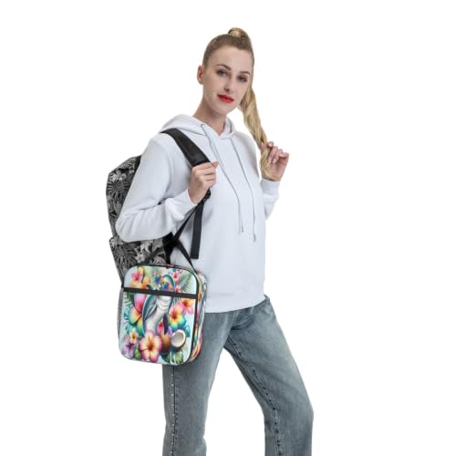 Tropical Dolphin Sunglasses Flowers Palm Leaves Lunch Bag 10In | Insulated Lunch Box Reusable Tote Bag For Picnic Office For Women Men - color: Style 7