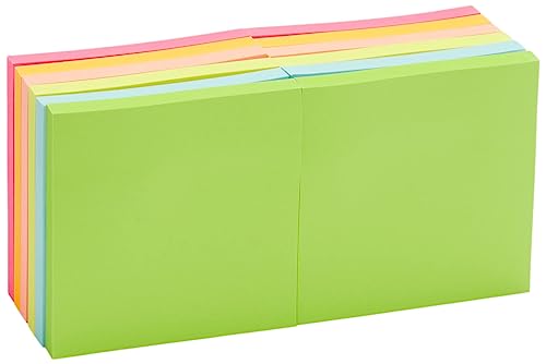 Amazon Basics Square Sticky Notes for Home, Office, School Supplies, Clean Removal, 3x3 Inches, Assorted Bright Colors, Self-Stick Pads, 70 Sheets/Pad, 12-Pack - style: Assorted, 3x3, 12-Pack