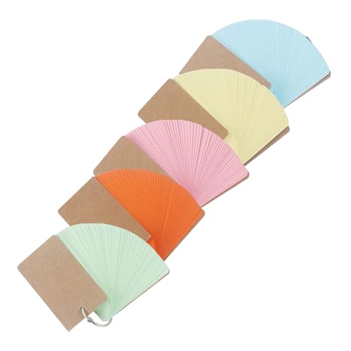 OSALADI 5Pcs Loose Leaf Flash Cards with Binder Rings Blank Note Cards for Studying Creative Writing Travel Diaries Compact Practical Design