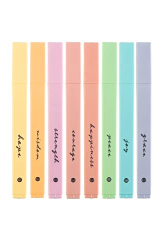DIVERSEBEE Bible Highlighters with Soft Chisel Tip, 8 Pack Assorted Colors Pens No Bleed, Quick Dry Set, Cute Aesthetic Markers, Bible Study Journaling Supplies and Accessories (Pastel) - color: Pastel, size: 8 Pack