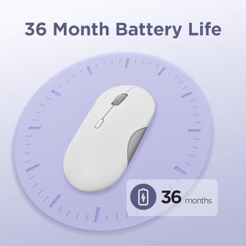 Lenovo 350 Wireless Bluetooth Mouse, Silent Click, 3 Level DPI (1000, 1600, 2400), 36 Month Battery Life, 2 Device Pairing, Cloud Grey - color: Cloud Grey