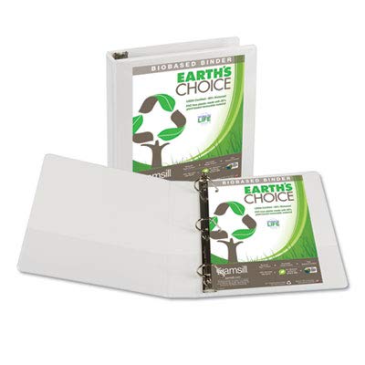 Samsill Plant-Based 1.5 Inch Durable D-Ring, View Binder, Eco-Friendly, USDA Certified Biobased, White - color: White, size: 1.5-Inch, style: Single