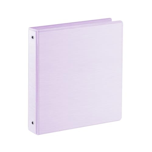 SUIN 1 Inch 3 Ring Binder, Clear 1'' View Presentation Binders with 2 Pockets, Fits 8.5 x 11 Letter Size, Durable Polypropylene, Non-Stick & PVC-Free for School, Office & Home (Brushed Lavender) - color: Brushed Lavender