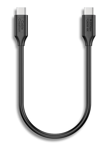 USB 3.2Gen 2x2 Cable,USBC to C for MacBook, iPhone 17,iPad, SSD, Dock,0.5ft | for Thunderbolt 5 4, 20Gbps Data Sync, 8K/5K@60Hz Video Stream, 240W PD 3.1 Fast Charging, Flexible PVC Cable - color: 20G, size: 0.5FT-Straight