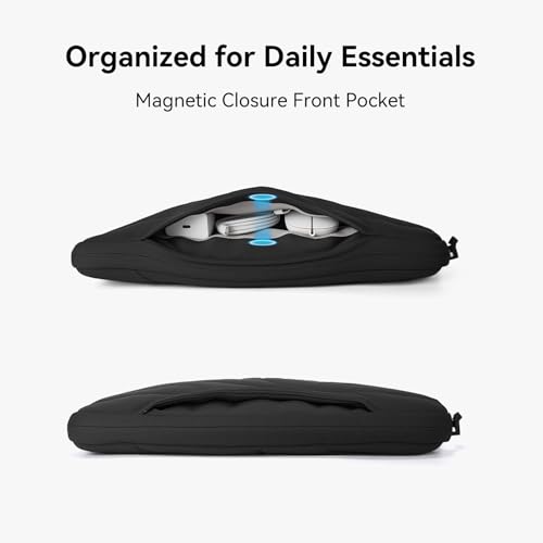 Omnpak Laptop Sleeve for 13 inch MacBook Air/Pro M5-M1 & Neo A18 Pro | with Pocket and Handle,Protective Quilted Puffy Case,Water Resistant Carrying Bag for 13-14" MacBook Air/Pro/Neo - color: Black