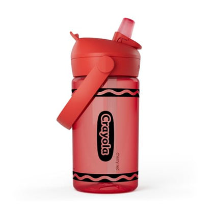 CamelBak Crayola Flip Straw Kids Water Bottle with Bite Valve, Tritan Renew Design for School and Everyday Use, 14oz, Cherry Red - color: Cherry Red