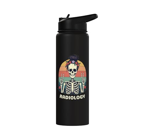 Funny Radiology Student Graduation Xray Technician Men Women Stainless Steel Insulated Water Bottle - color: Black