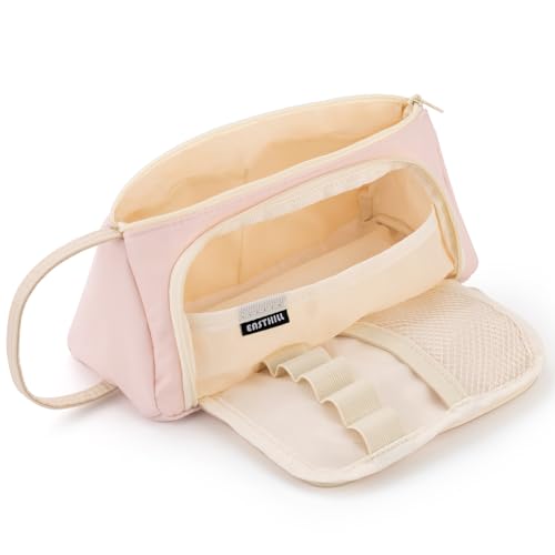 EASTHILL Big Capacity Pencil Case Pouch Pen Case Simple Stationery Bag School College Office Organizer for Teens Girls Adults Student - color: Light Pink XW