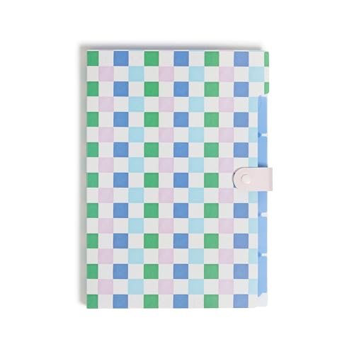 U Brands Poly 6 Pocket Expandable Folder with Tabs, Preppy Pastels, 1 Count, 1/5-cut tabs and 14 Blank Adhesive Labels - color: Pastel Multicolor
