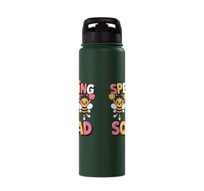 Spelling Squad Teacher Student Coach Classroom Stainless Steel Insulated Water Bottle - color: Dark Green