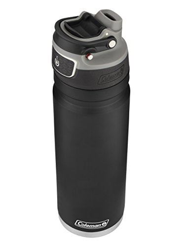 Coleman Autoseal FreeFlow Stainless Steel Water Bottle, Black, 24oz - color: Black, size: 24oz