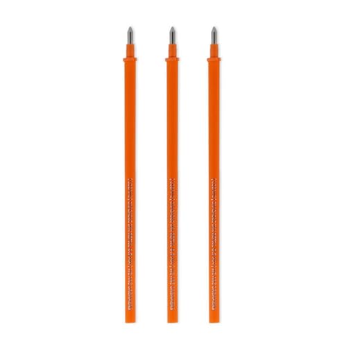 Lot de 3 Recharges pour Stylo Gel Effaçable - Orange, 0,7mm