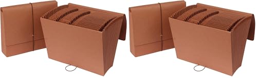 Pendaflex 21 Pocket A-Z Expanding File, File Organizer for School, Home and Office, Durable, with Pockets, Letter Size, Red Rope (75711) (Pack of 2) - size: 1 Count (Pack of 2)