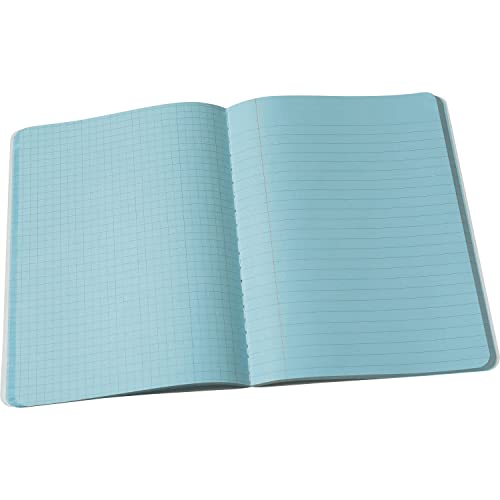 Pacon Dual Ruled Composition Book, Blue, 1/4" Grid & 3/8" Wide Ruled 9-3 ⁄4" x 7-1⁄2", 100 Sheets
