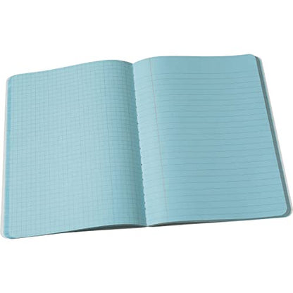 Pacon Dual Ruled Composition Book, Blue, 1/4" Grid & 3/8" Wide Ruled 9-3 ⁄4" x 7-1⁄2", 100 Sheets