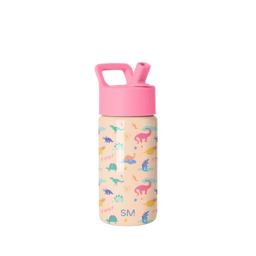 Simple Modern Kids Water Bottle with Straw Lid | 14oz Insulated Stainless Steel Kids Tumbler & Spill Proof Toddler Cup for School, Girls, Boys | Summit | Dinosaura - color: -Dinosaura, size: 14 Ounces