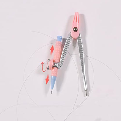 Drawing Compass Drafting Tools Math Geometry Kit Metal Math Compass Drawing Compass Student Supplies Pencil Storage Box Pink Home School Supplies Math Ruler Kit